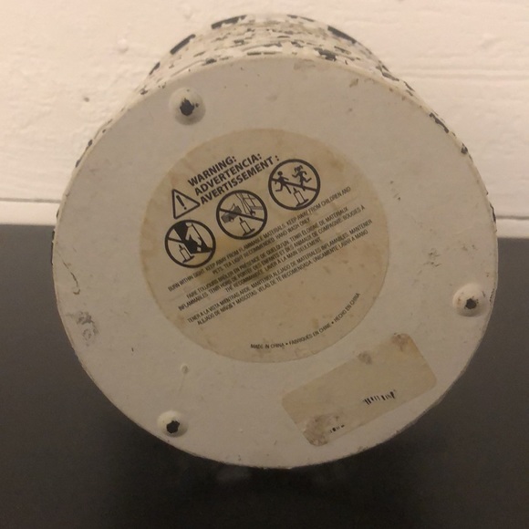 Country Cottage Candle Light Holder Distress White Metal Basket - Picture 5 of 6